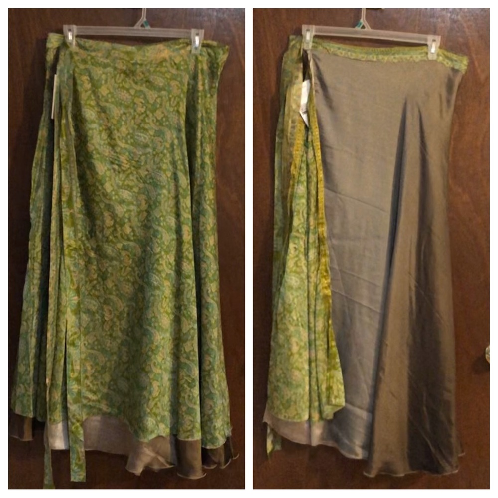 Plus size 22-26 Recycled Sari Wrap Skirt NWT